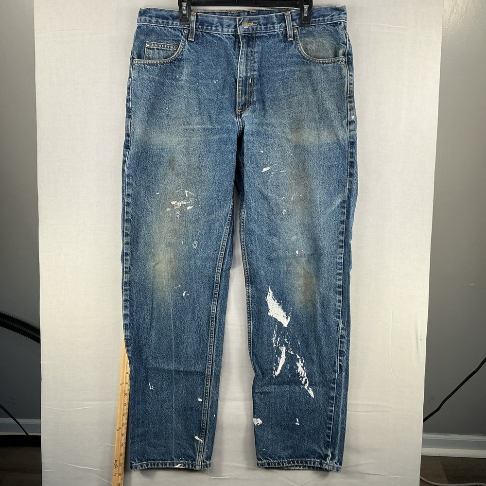 Vintage Style Miller Work Jeans 38x32 Distressed Paint Grunge Workwear
